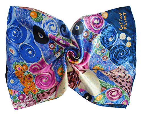 Yssp, G Klimt-Virgin, Van Gogh And Claude Monets Paintings, Elegant Luxury Fashion Silk Scarf Premium Shawl Wrap Art #TOP2