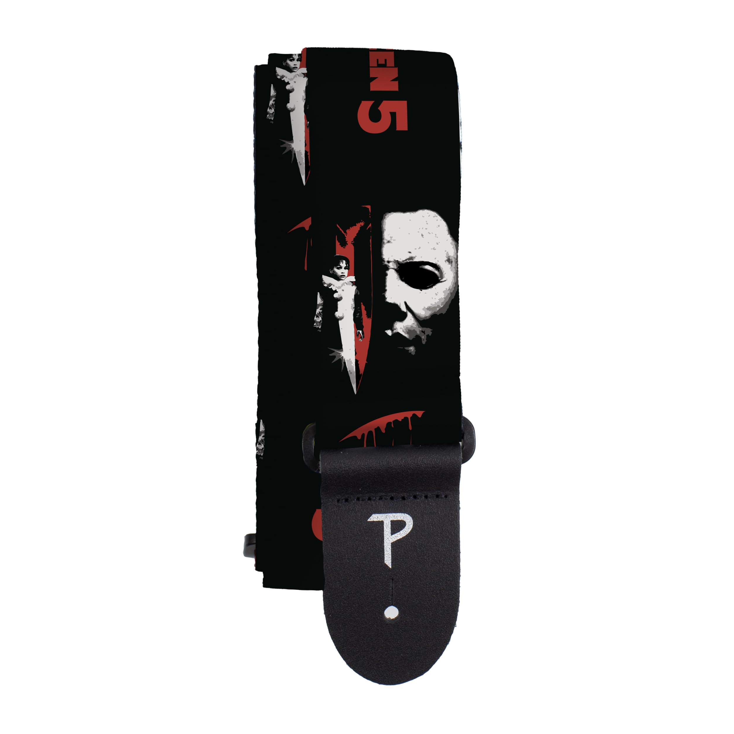 Perri's Leathers Ltd., Halloween 5, Official Licensed Product, Heat Transfer Design on Polyester Guitar Strap