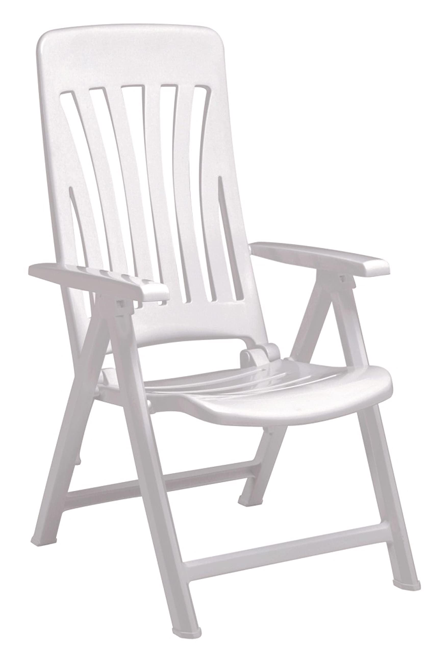 GARBAR BLANES Set 2 Silla con Brazos Multiposiciones Exterior | jardín, terraza, balcón, Playa, Piscina, Picnic, Camping, Catering | diseño, Ligero, Plegable, reclinable | Blanco