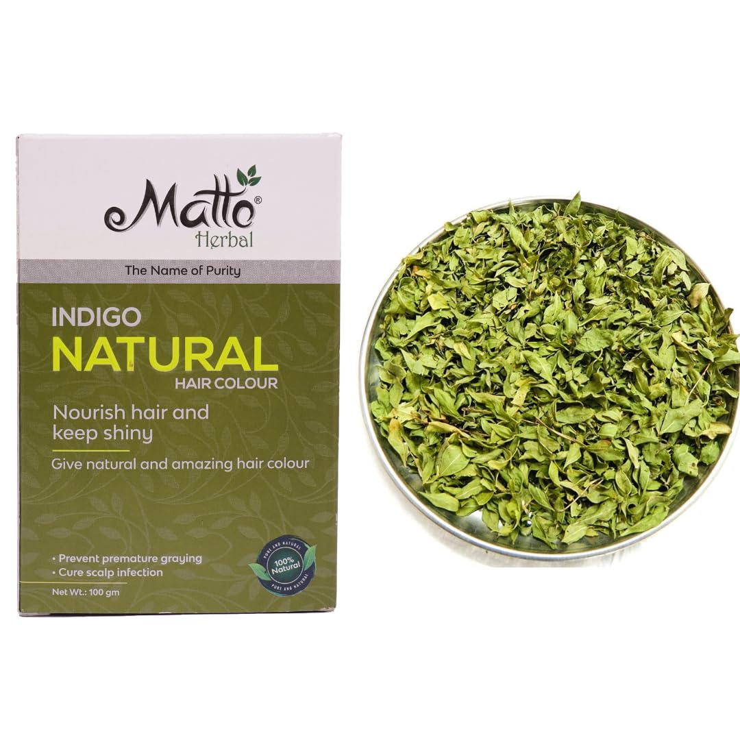 Matto Herbal Indigo Powder (100g) & Mehndi Dry Leaves (200g) | Organic Hair Color & Conditioner | No Chemicals, Just Nature | Deep Black & Brown Hair Color | Strengthens & Conditions Naturally | Pack Of 3 Pcs-picture-18