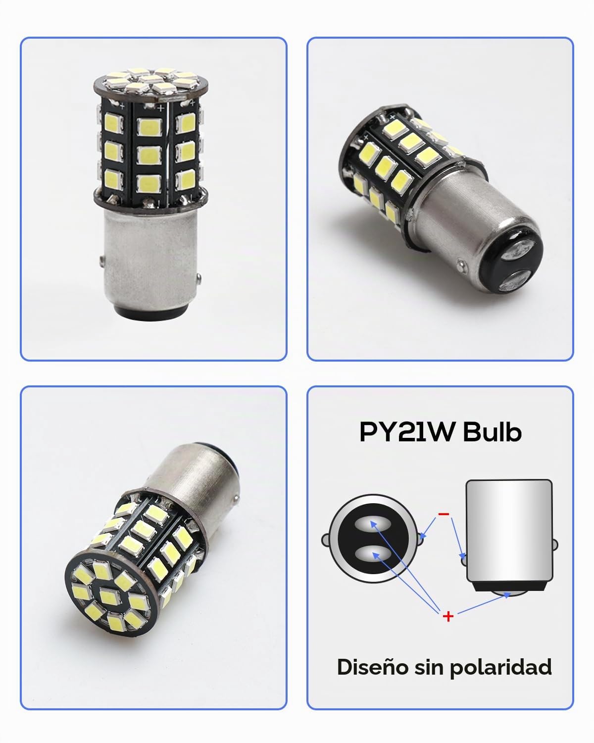 DEFVNSY - Pack de 4-1157 BAY15D 2057 2357 7528 Super Brillante Blanco 12-24V DC 2835 33SMD Bombillas LED para Luces de Marcha atrás, Luces de Freno, Luces traseras, iluminación Interior RV Camper