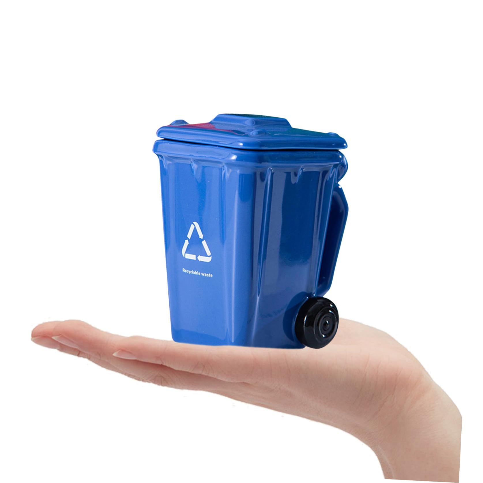 INOOMP Kaffeetasse 400ml aus Keramik, Blau, für Täglichen Gebrauch | Interessantes Design, Anti Scalding und Robust, Passend für Büro, Zuhause und Wohnaccessoire