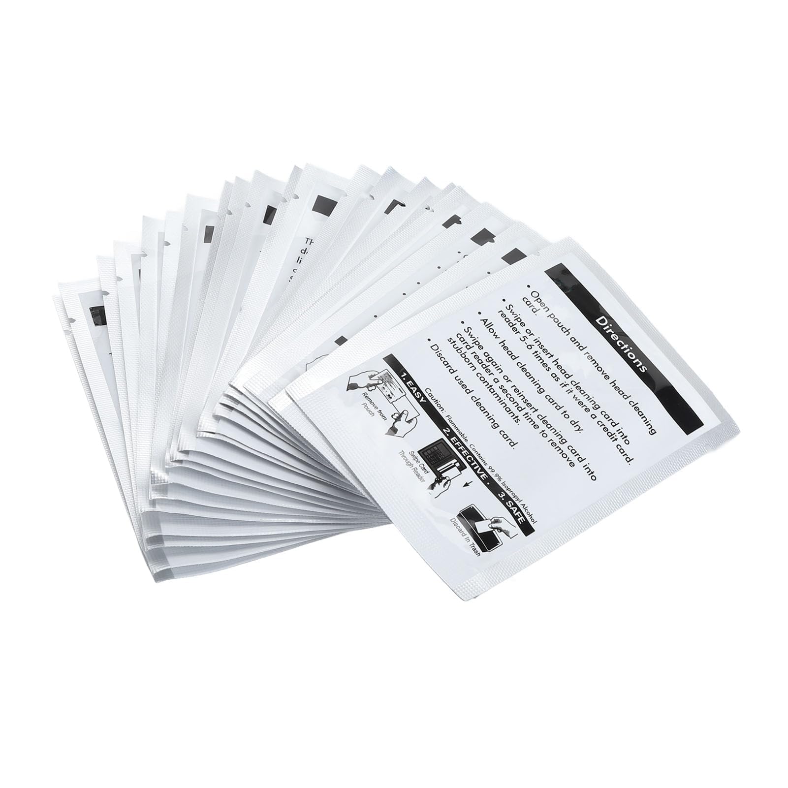 Limpiador de Lectores de Tarjetas de Crédito, Tarjetas de Limpieza de Terminales Deslizantes POS, 50 Unidades, Empaquetadas Individualmente, Amplias Aplicaciones para Cajeros