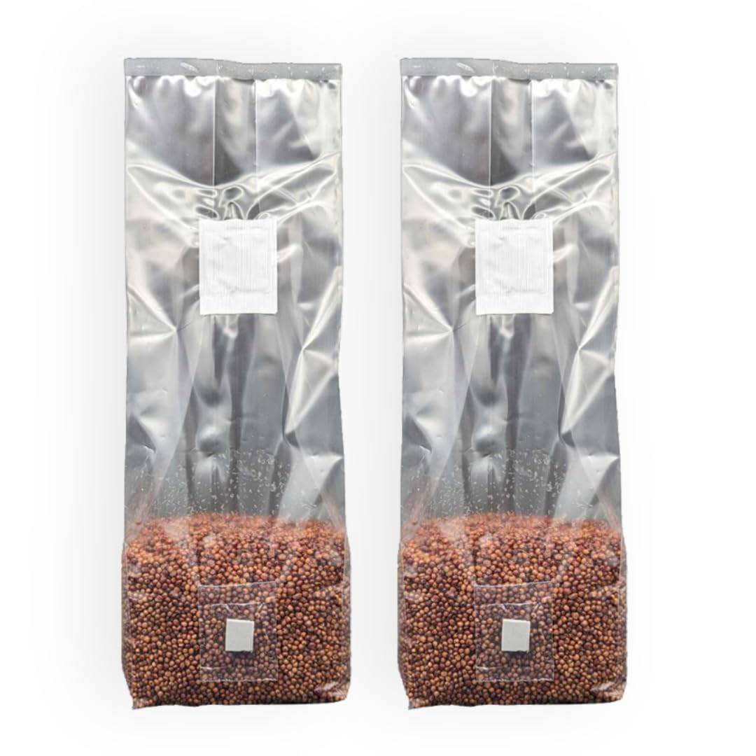 Boomer Shroomer Premium Milo Grain Mushroom Spawn Bags | Sterilized Grain Spawn | Injection Ports | 3 lbs Each Bag | 2 Bags per Box