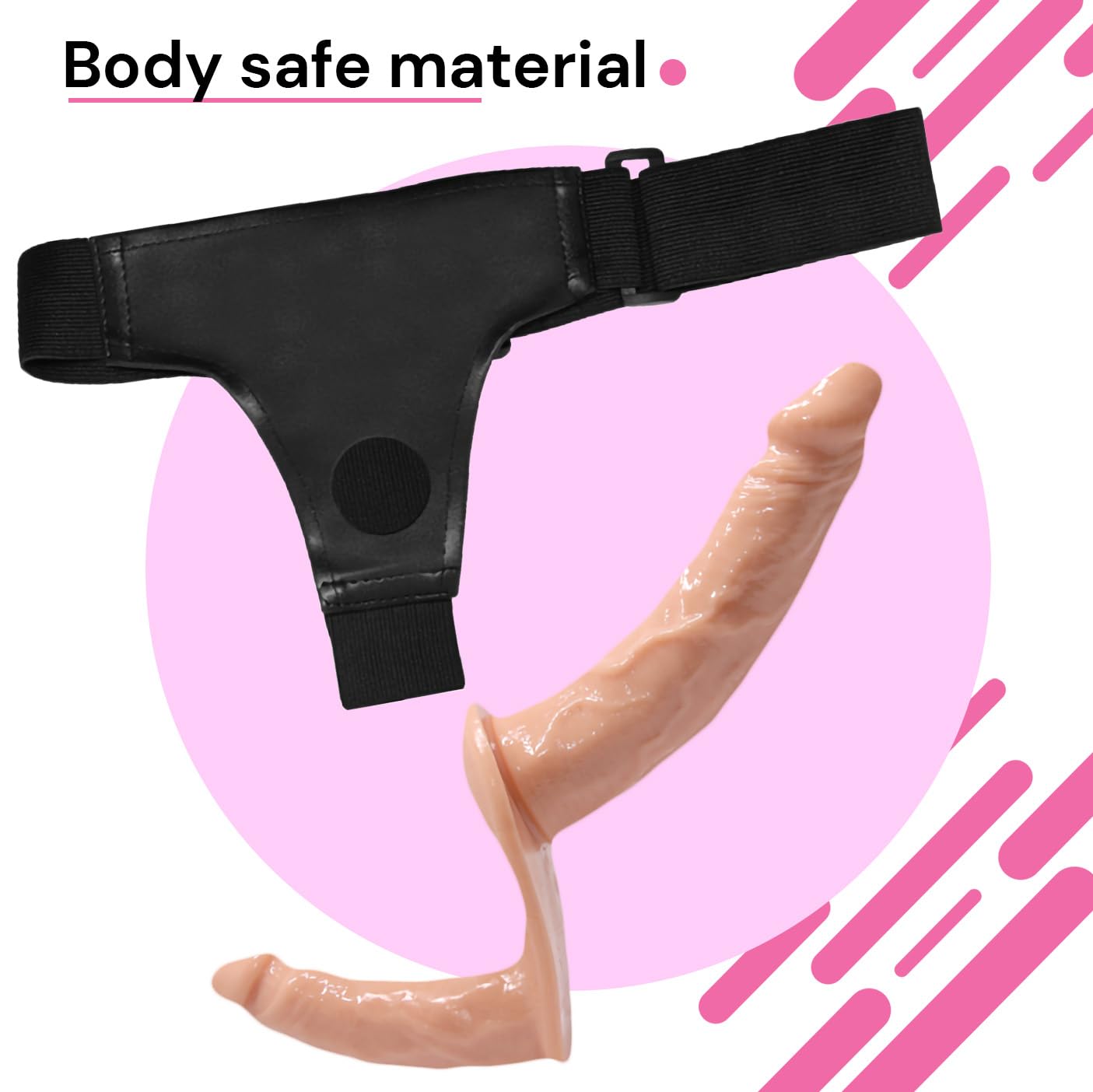 FOPS Doppio Dildo Strap On per Coppie Uomo Donna in ABS TPR Regolabile 13.5x3.4cm Esterno 10.2x2.8cm Interno Massimo Piacere Intenso Versatile Anale Gay Lesbica Pegging D42
