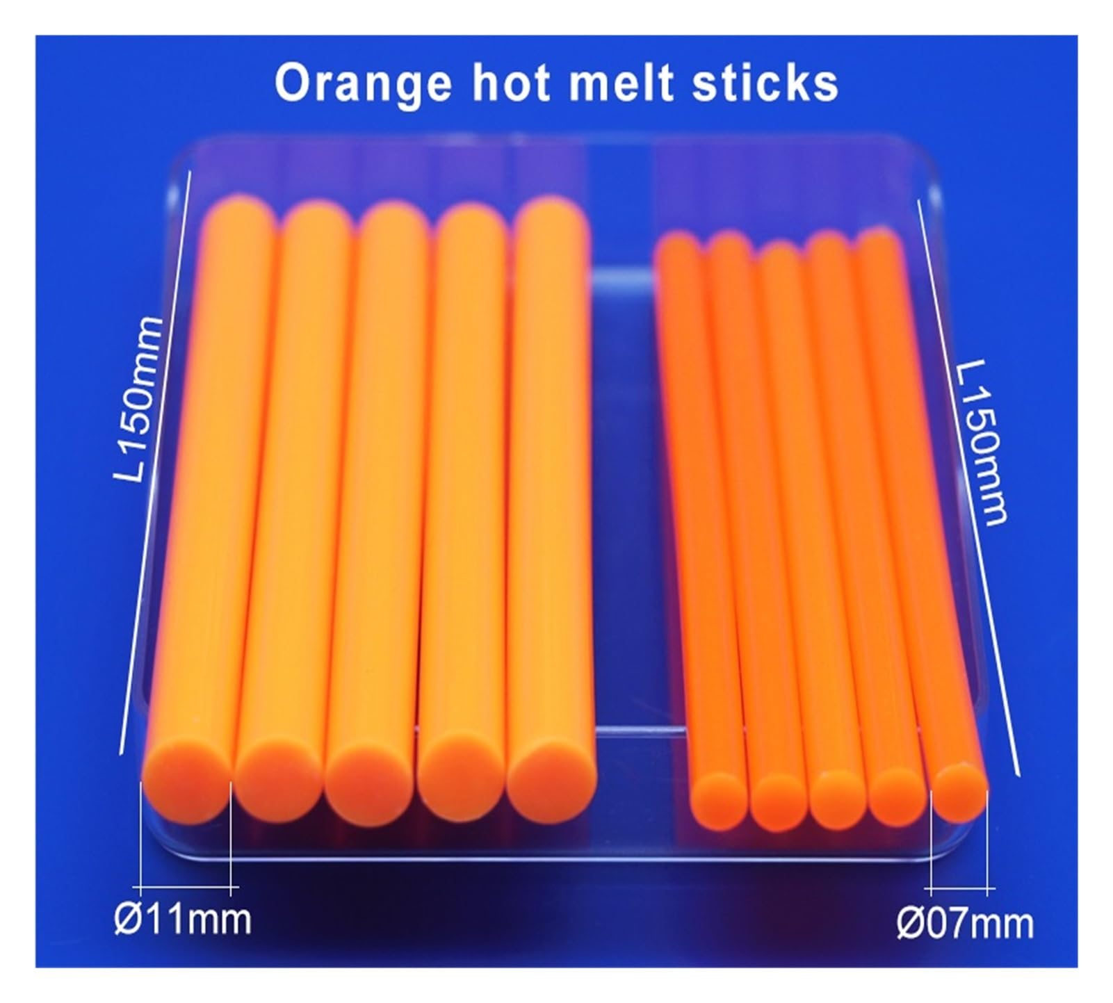 Barras Silicona Caliente 7mm Pistola de pegamento termofusible adhesivo multiusos naranja for niños, sellado, reparación de dibujos estereoscópicos Barras De Silicona(Size:7mm8packs40pcs)