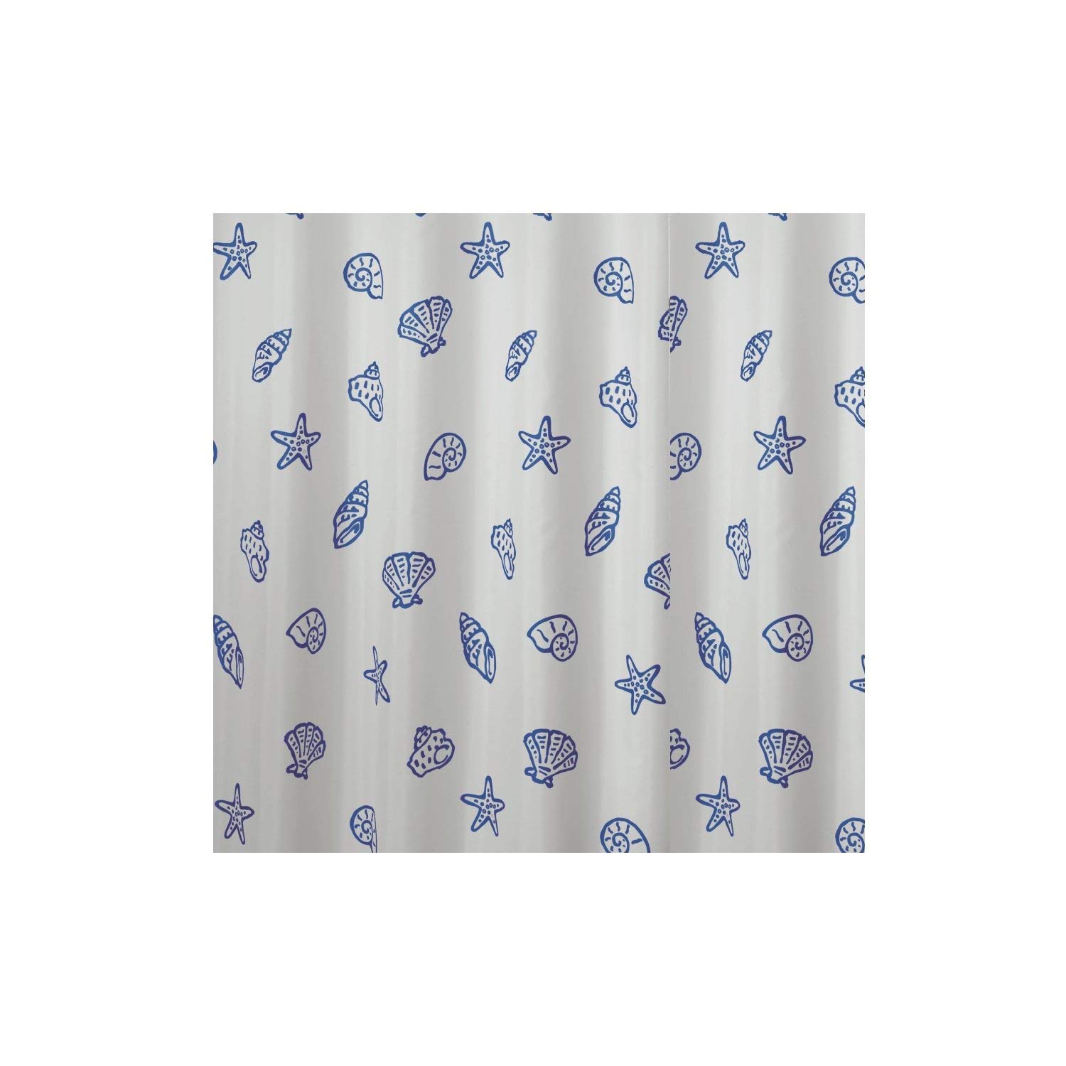 Spirella Concha Marine Textile Shower Curtain 100% Polyester White Blue 180 cm x 200 cm, Blau, W 70.9" x L 78.7" (1 Panels) - Image 3