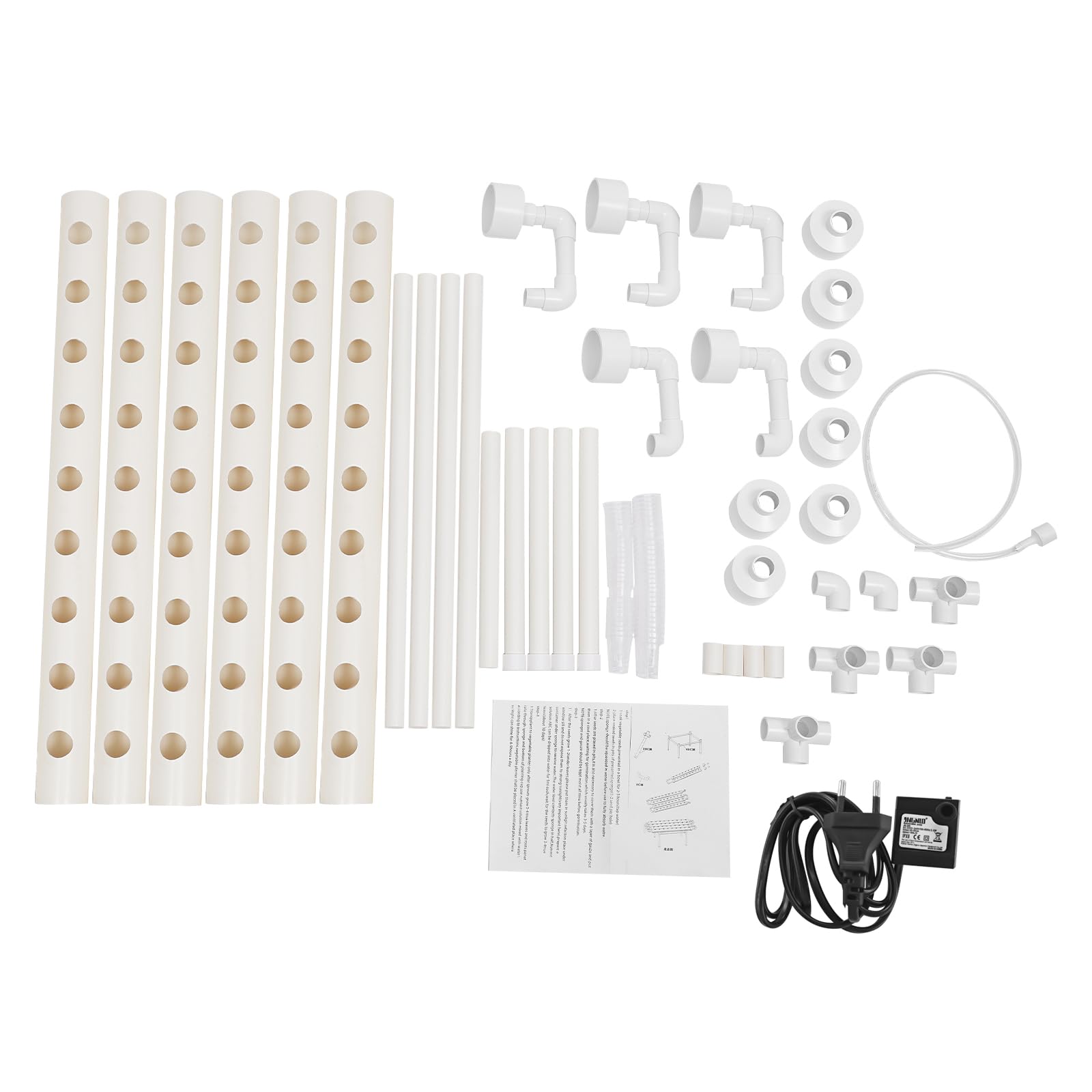 Kit de cultivo hidropónico, 102 x 62 x 35 cm, 54 agujeros, tecnología NFT con tubos de PVCU, sistema de cultivo hidropónico para hierbas, verduras, circulación de agua, para casa, oficina