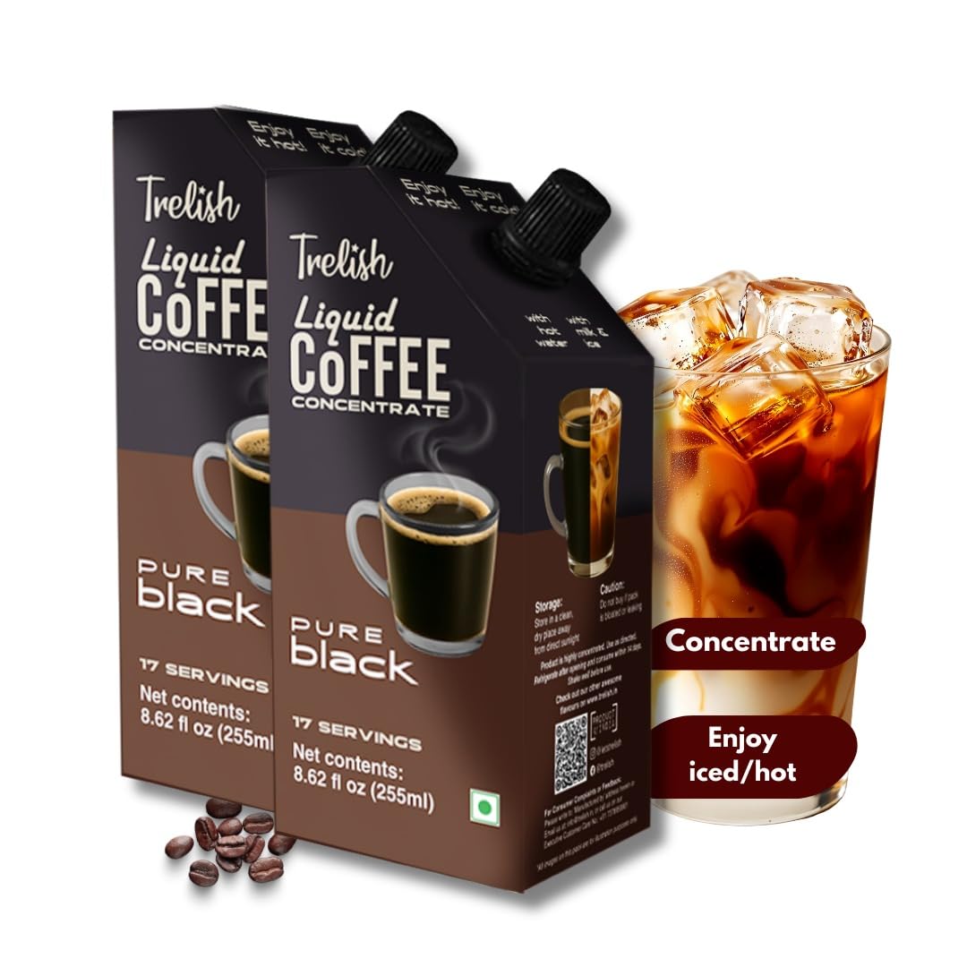 Trelish Coffee Concentrate - Pure Black-255ml-Pack of 2 | Coffee