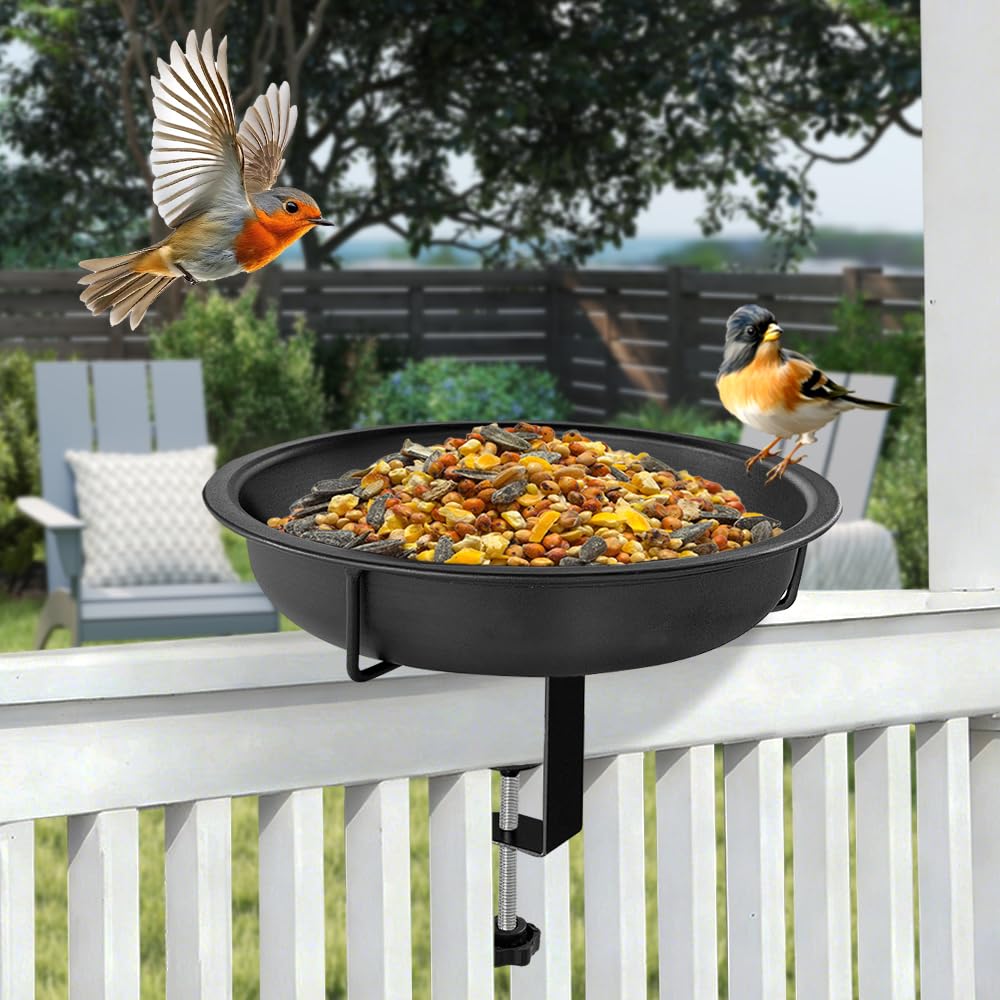 Bseical Bain D'Oiseaux Pour Balcon, Support De Bain D'Oiseaux, Station D'Alimentation Pour Balustrades De Balcon, Jardin
