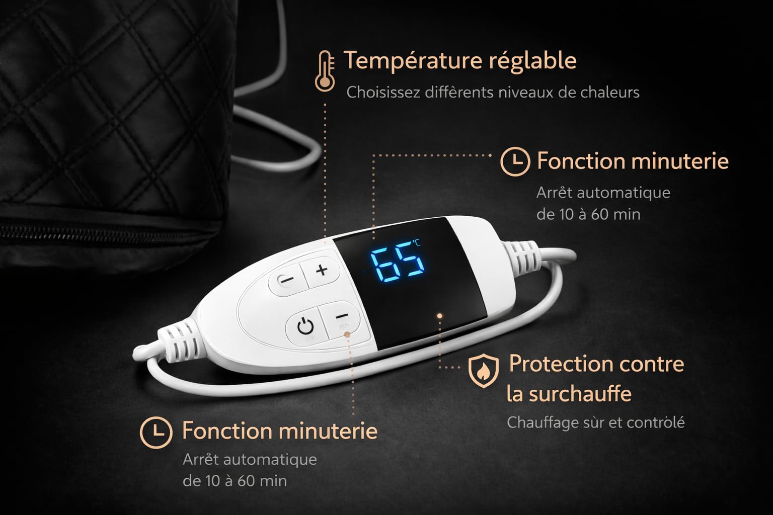 Casque Chauffant Cheveux NARA (Pack 4 en 1) - Soin Profond & Hydratation - Température Réglable - Pack Complet : Bonnet chauffant cheveux soin + Bonnet de nuit + Bonnet de douche + Peigne