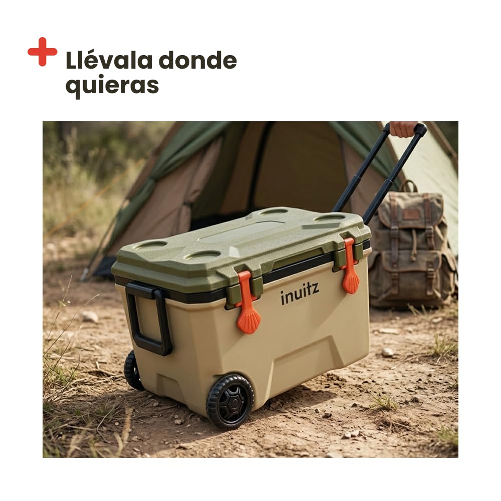 Nevera Portatil con Ruedas 36 litros - Nevera con Ruedas para escapadas - Ideal para Actividades al Aire Libre en Familia