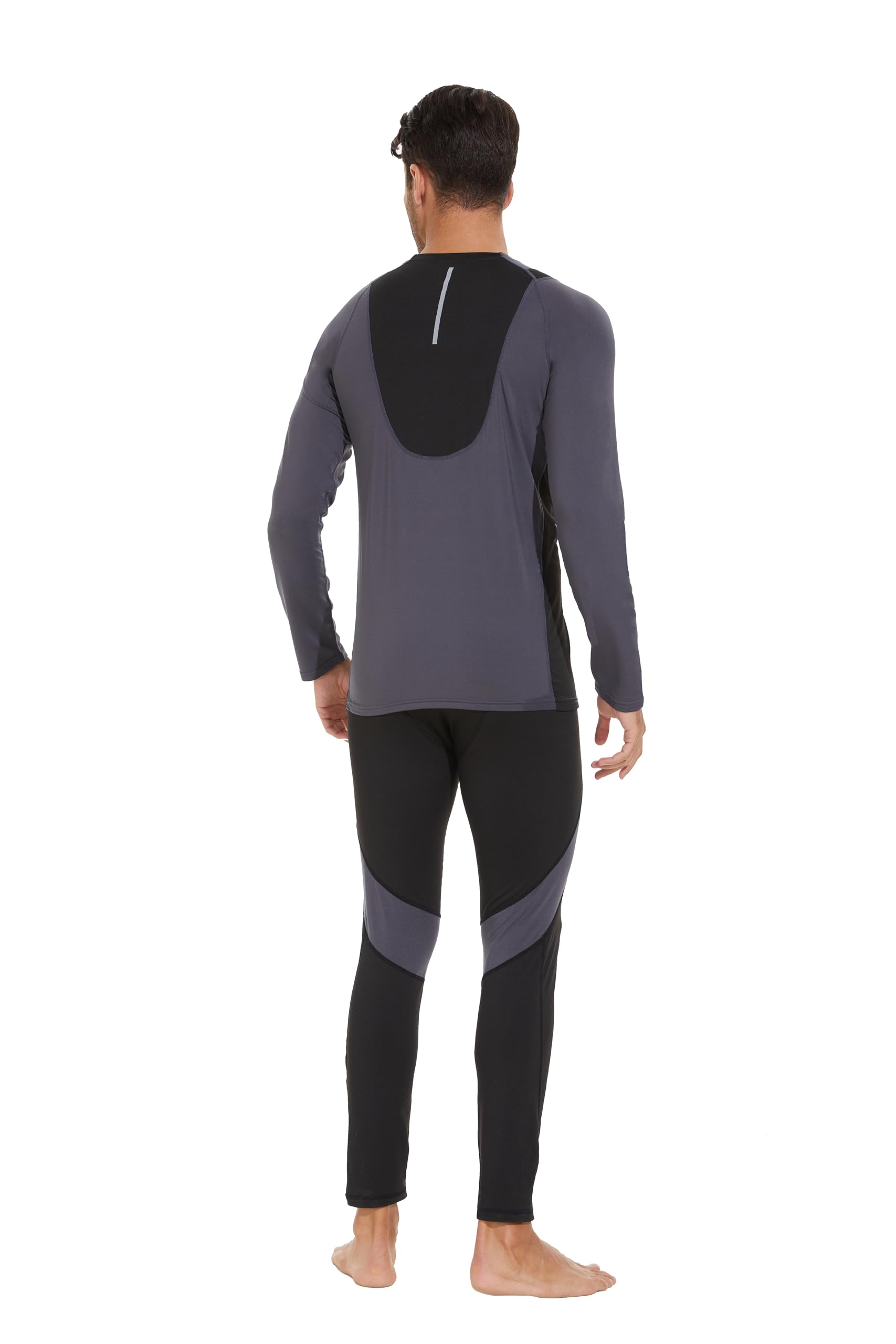 AMZSPORT Intimo Termico Uomo Set di Maglietta e Pantaloni a Compressione Asciugatura Rapida per Sci Palestra Ciclismo Calcio Corsa