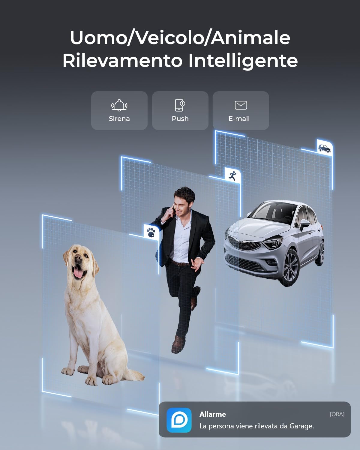 Reolink 4K Telecamera Wi-Fi Esterno, Wi-Fi 6, IK10 Antivandalo | Visione Notturna a Colori, Rilevamento di Persone/Veicoli/Animali, Audio Bidirezionale, RLC-840WA (No PT)