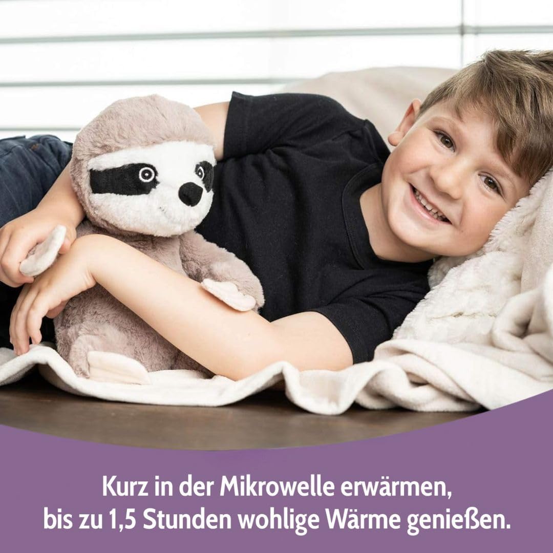 Habibi Plush Premium – 1947 leniwiec, z wyjmowaną poduszką z ziarnami – termoizolująca/poduszka rozgrzewająca do podgrzewania w kuchence mikrofalowej/piekarniku..