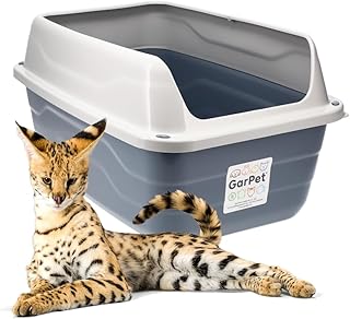GarPet XXL Extra hohe Katzentoilette offene Katzenklo mit hohem Rand Jumbo Schalentoilette groß ohne Deckel hygenisch Katzen WC product image