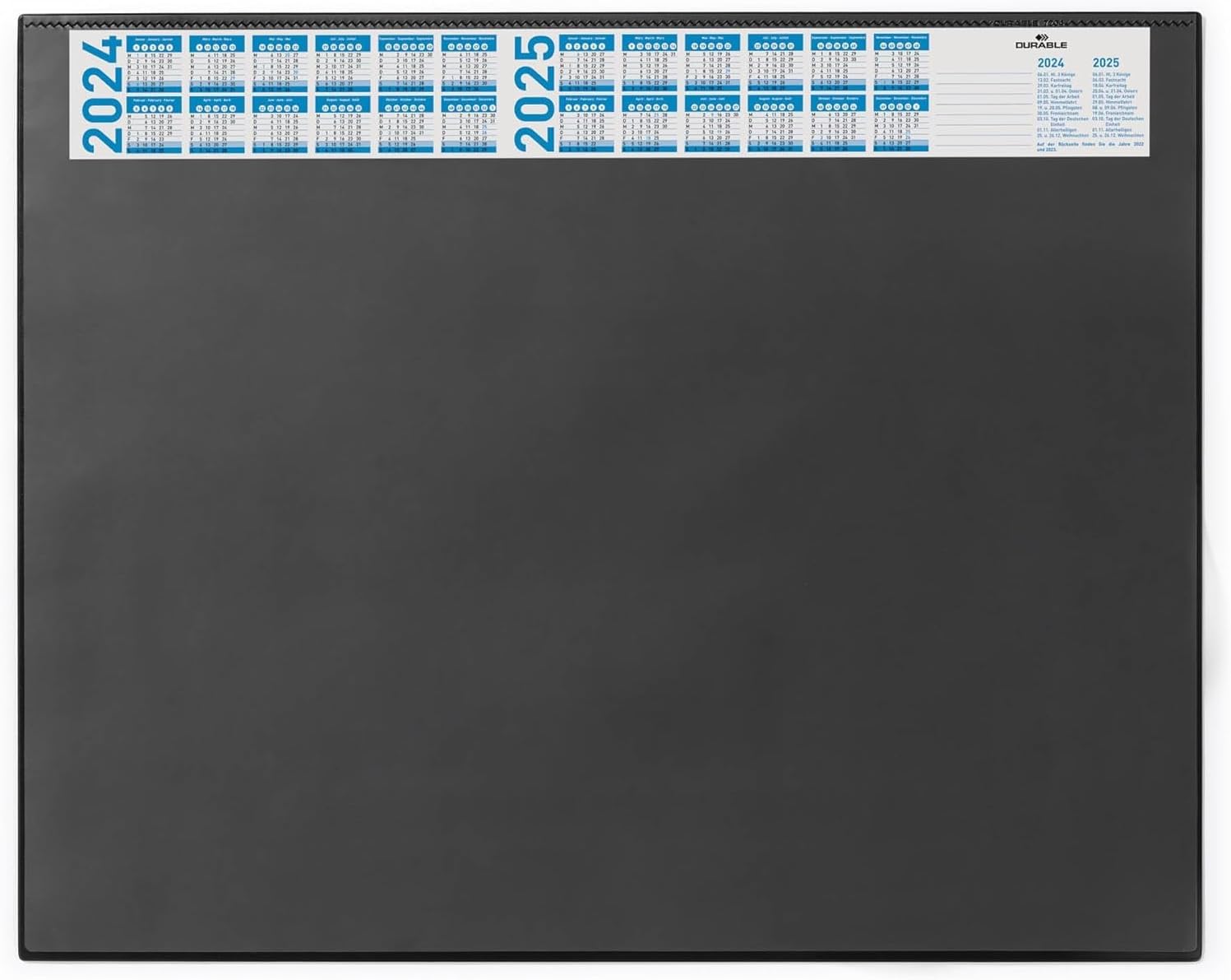 Durable 720403 Desk Mat with Annual Calendar and Anti Glare Overlay, 65 x 52 cm - Red