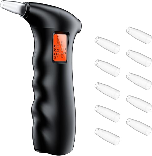 Alcoholímetro portátil para alcohol probador de alcohol de grado profesional con precisión de 0.00-0.19% de BAC, apagado automático de ahorro de