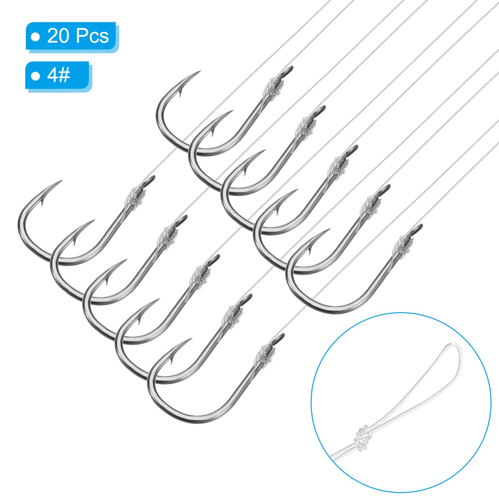 PATIKIL 4# Small Fishing Hooks with 36cm Line - Image 3