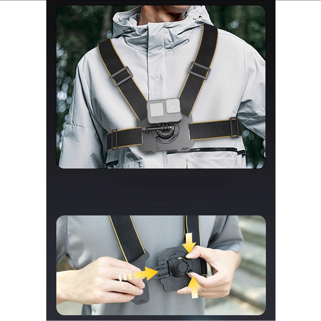 Soporte magnético para teléfono con correa para el pecho, kit de liberación rápida, accesorios para cámara, base magnética, vista en primera persona, pecho antivibración, deportes fijos (kit