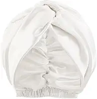 Touca de cetim de seda ajustável para enrolar o cabelo, touca de dormir de camada dupla, turbante noturno