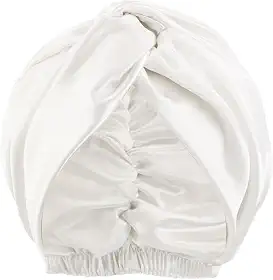 Touca de cetim de seda ajustável para enrolar o cabelo, touca de dormir de camada dupla, turbante noturno