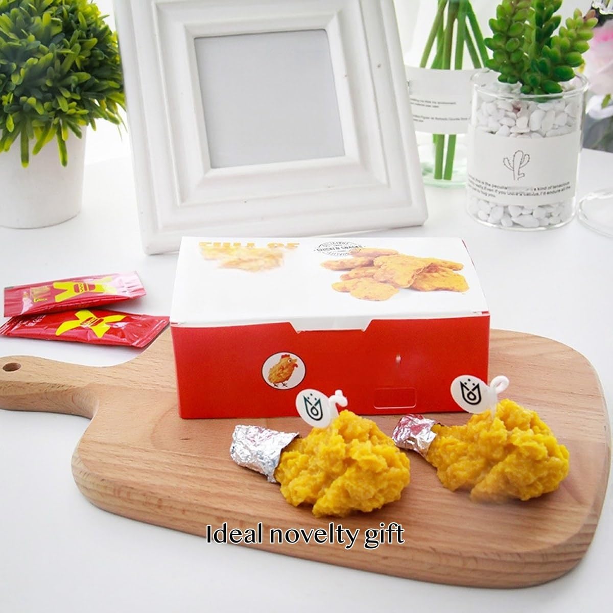 Quirky Scented Candle Set Chicken & Beer Unique Food-Inspired Gift Desk Decor Stress Relief Father's Day Watch Party (Medium (2Beers, 8Chicken))
