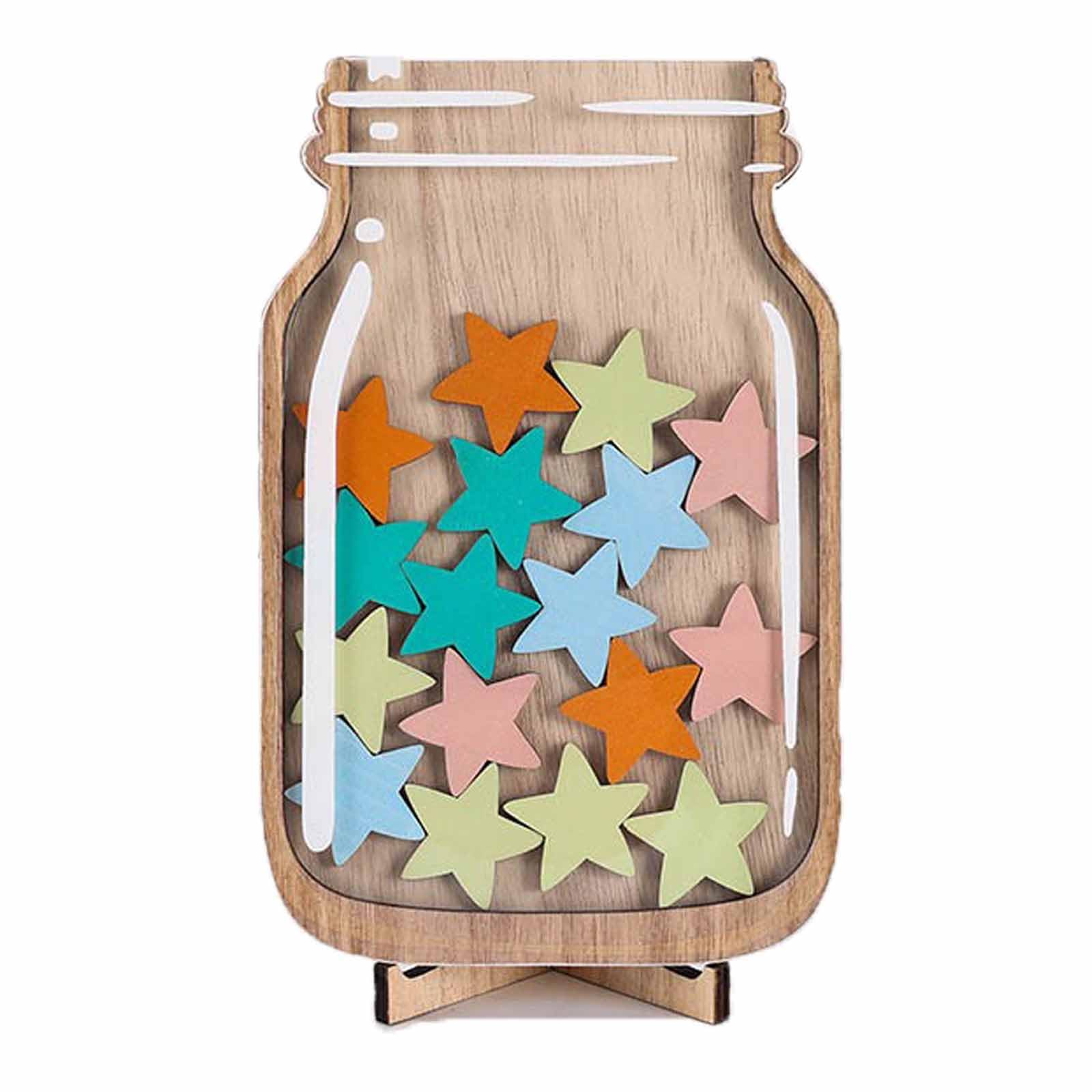 Reward Star Jar Reward Charts for Children's Behaviour Potty Training and Daily Chores Reward Jar for Classroom (Star)