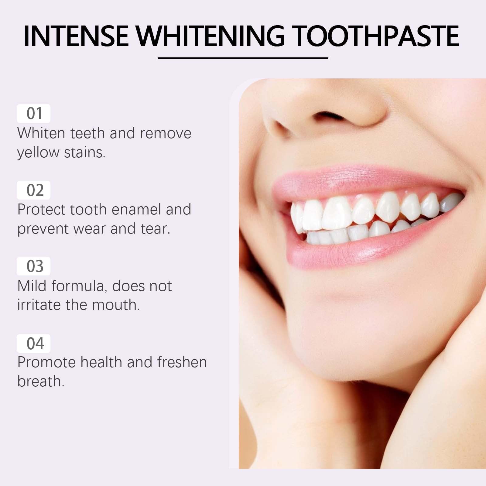 Dentifricio intensivo di 7-Pro, dentifricio sbiancante per denti, smacchiatore profondo, dentifricio sensibile sbiancante, con 7 probiotici per gengive sane, senza fluoro e menta fresca (4)