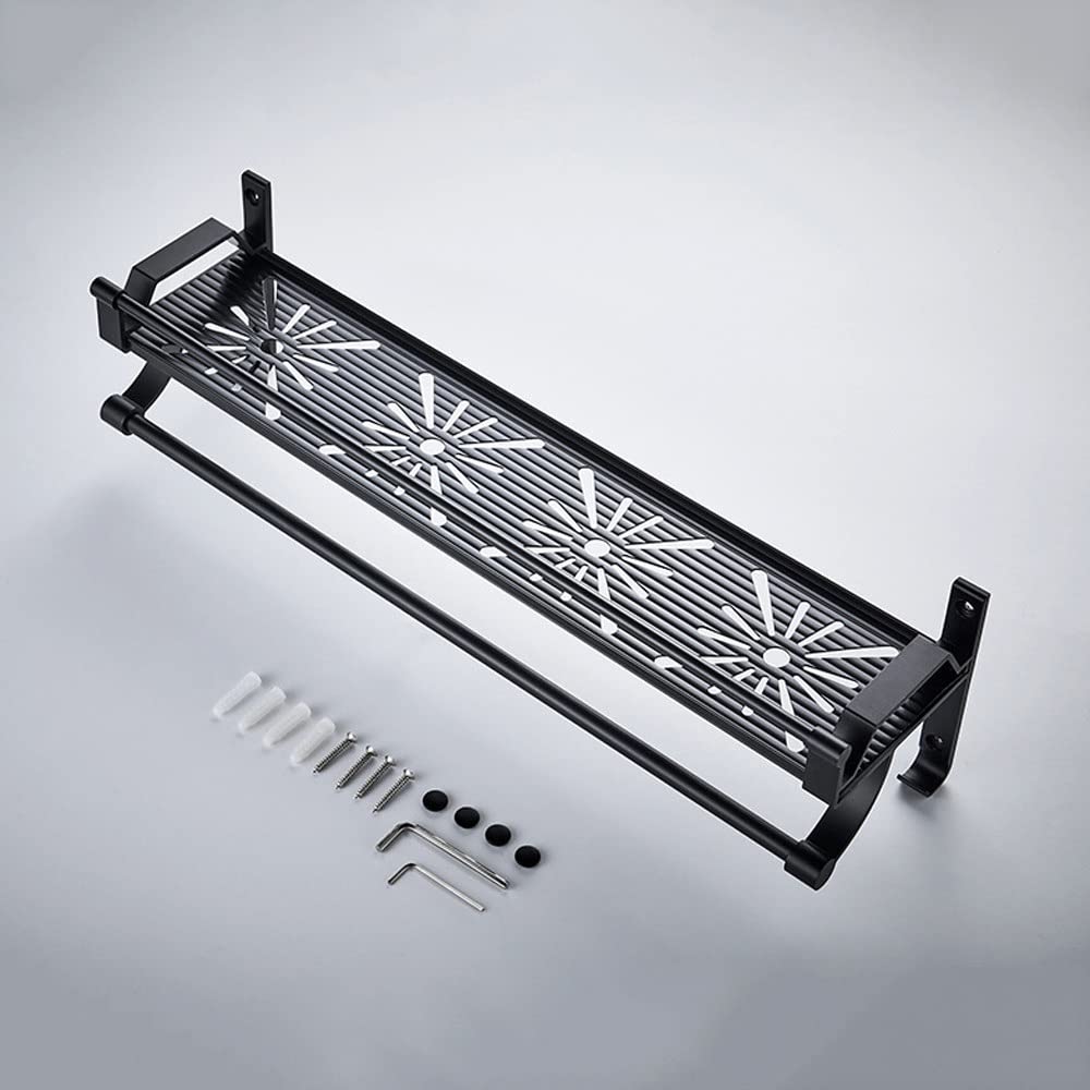 Estante de baño Estante de almacenamiento montado en la pared del baño con Barra Almacenamiento de ducha Estante de almacenamiento de cocina Hardware de baño Estantes de baño colgantes Esta