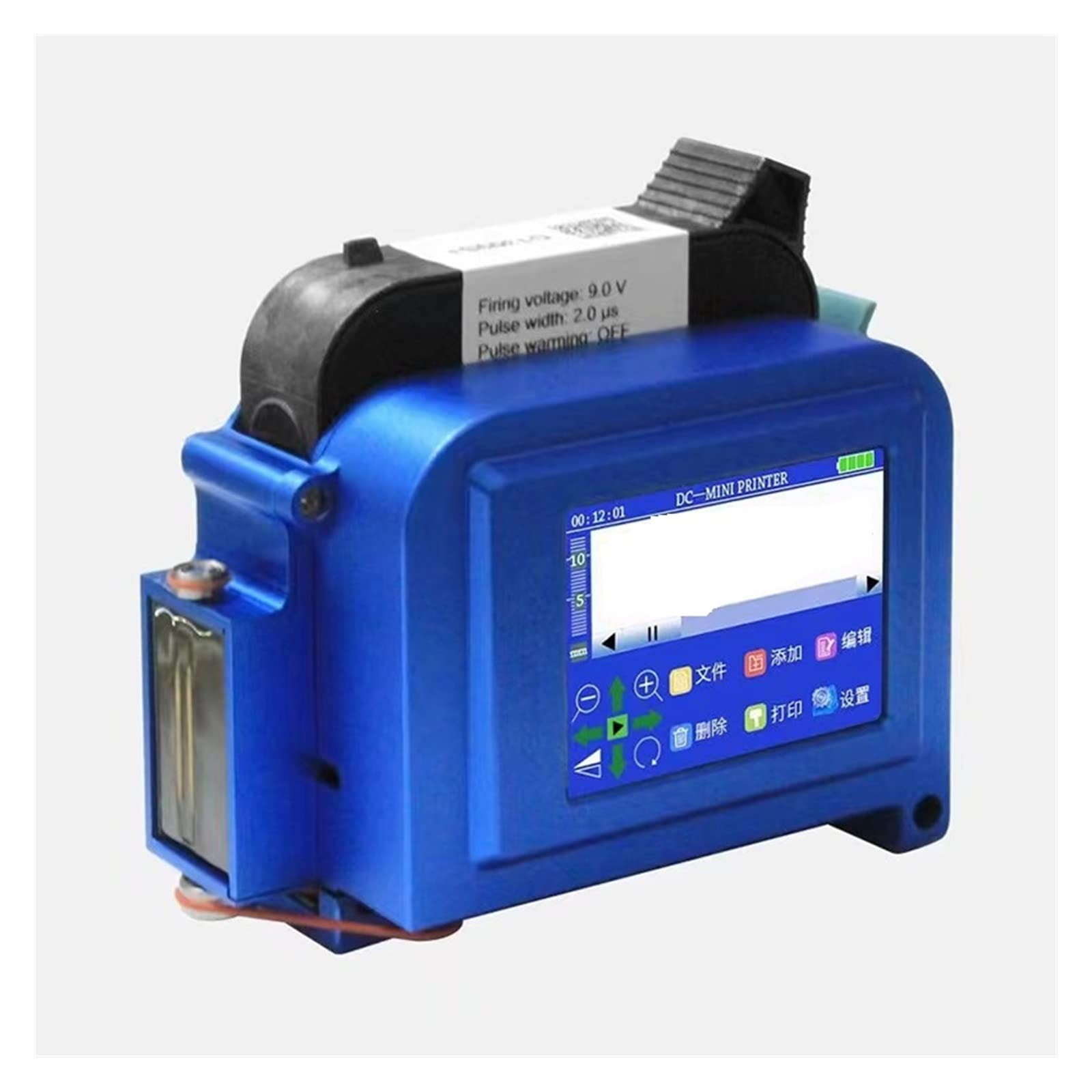 MYUYEE Portable Inkjet Coder, 25 Language 12.7Mm Logo Qr Code Serial Number Portable Date Printer Hand Jet Handheld Thermal Inkjet Printer (12.7 Mini Printer)