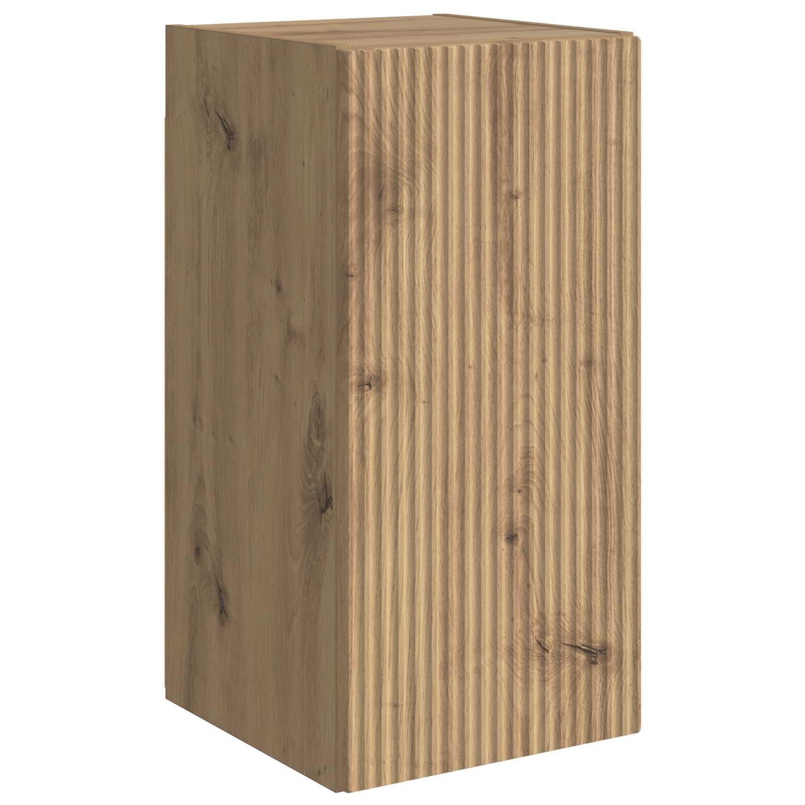 Juego de 6 muebles de pared de madera de roble artesanal con 5 unidades de pared para salón moderno y espacios de entretenimiento