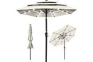 Best Choice Products 10ft 3-Tier Solar Patio Umbrella: Brighten Your Outdoor Oasis with Style