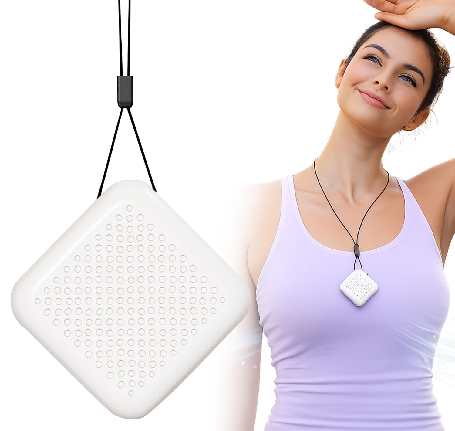 PANCA Wearable & Portable Air Purifier | 120 Hours Battery with Fast Charging, Filterless Design | Compact Personal Air Purifier for Travel, Office & Daily Use (White)