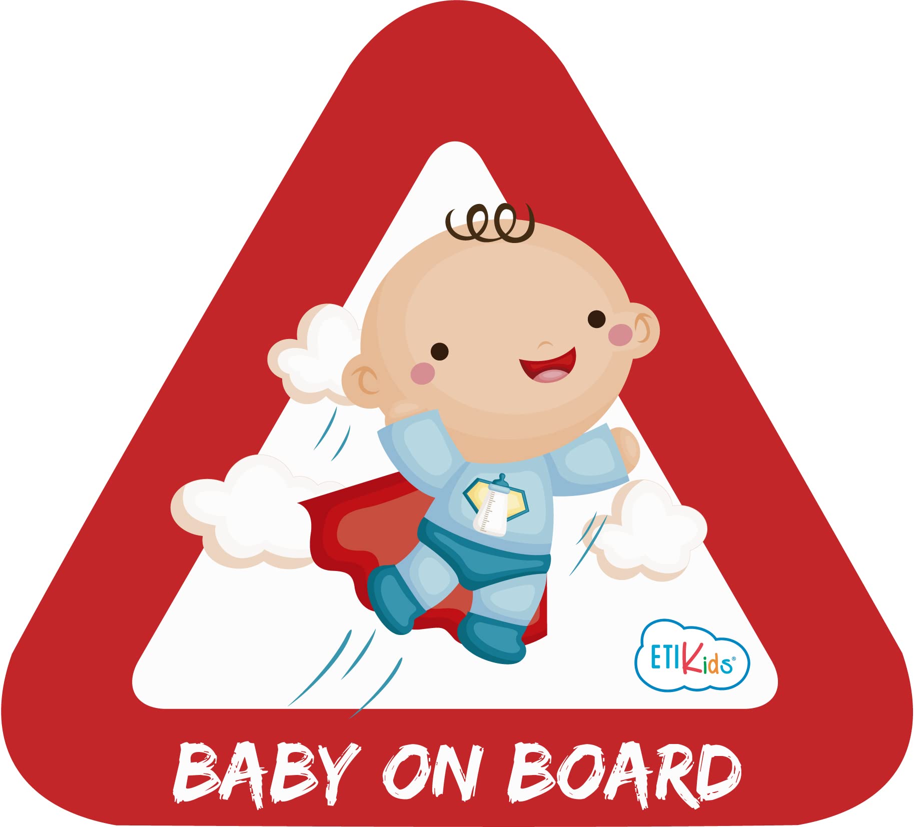 Baby on Board Sticker for Cars. Adhesive Vinyl Also for Motorcycles. 15 x 13,7 cm.