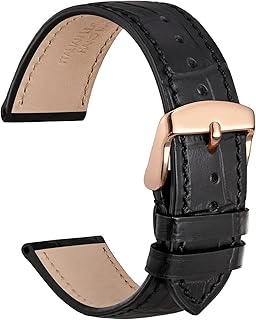 Correas Reloj Piel Italiana, Grano de Cocodrilo, Elige Color y Ancho 14mm 18mm 19mm 20mm 21mm 22mm