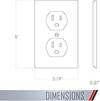 Vista 7 de Taymac 5070W Masque 2000 - Placa de pared estilo decorador de 1 banda, marco de pared pintable para interruptor de palanca, blanco (paquete de 1)