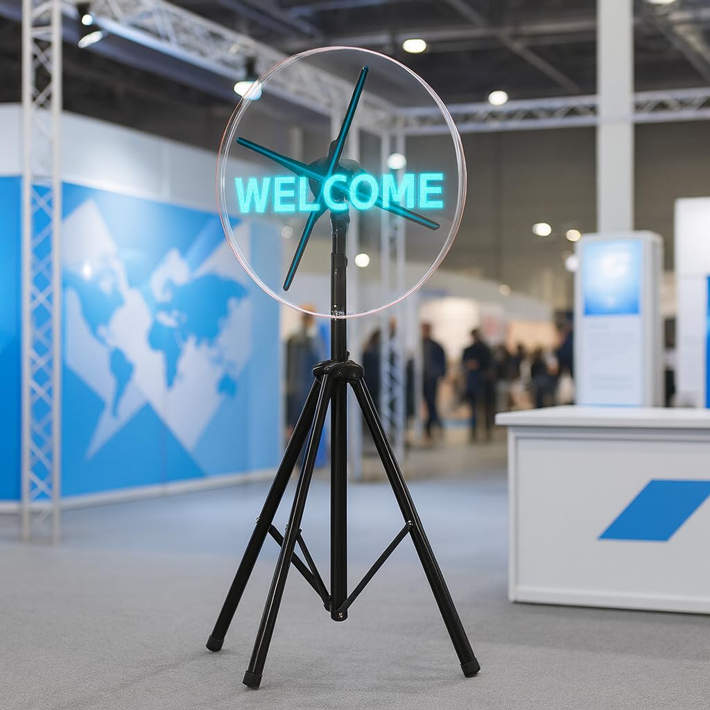 3D-Hologramm-Lüfter, Projektor, HD-LED, holografischer Weihnachtsbaum, Werbedisplay mit Fernbedienung, Bluetooth, WLAN, 1500 Video-Bibliothek für Business, Bar, Halloween (42 cm)