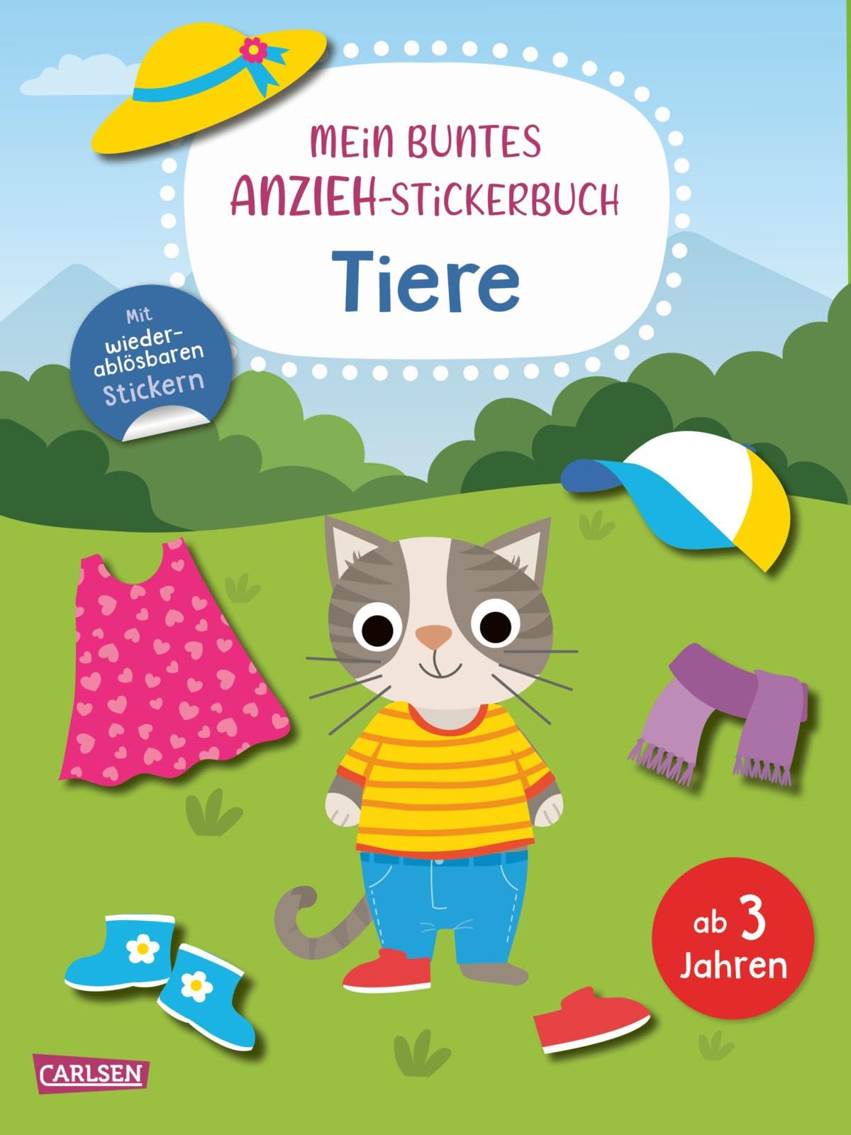 Mein buntes Anzieh-Stickerbuch: Tiere: Stickerspaß für Kinder ab 4 Jahren