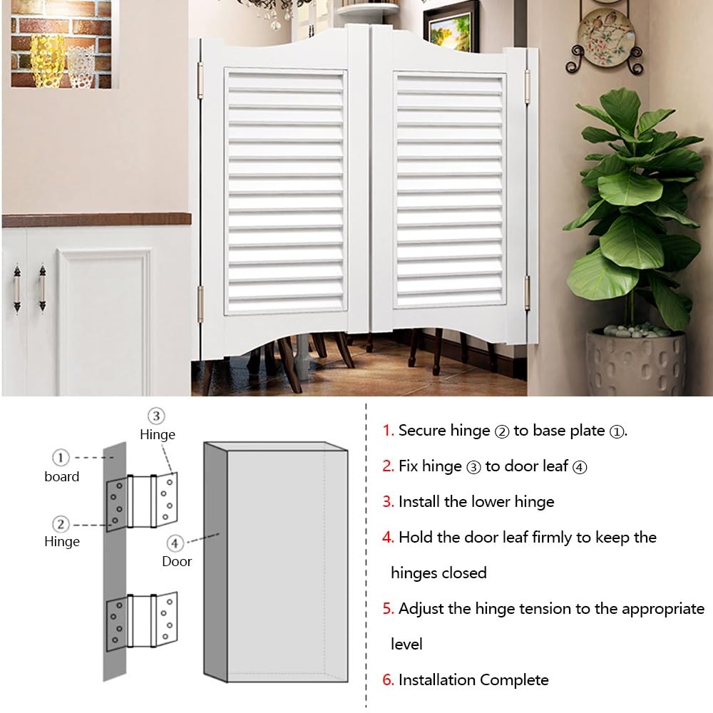 Porte a battente per salone, in legno, con cerniere a chiusura automatica, per cucina, negozio, ingresso, pub