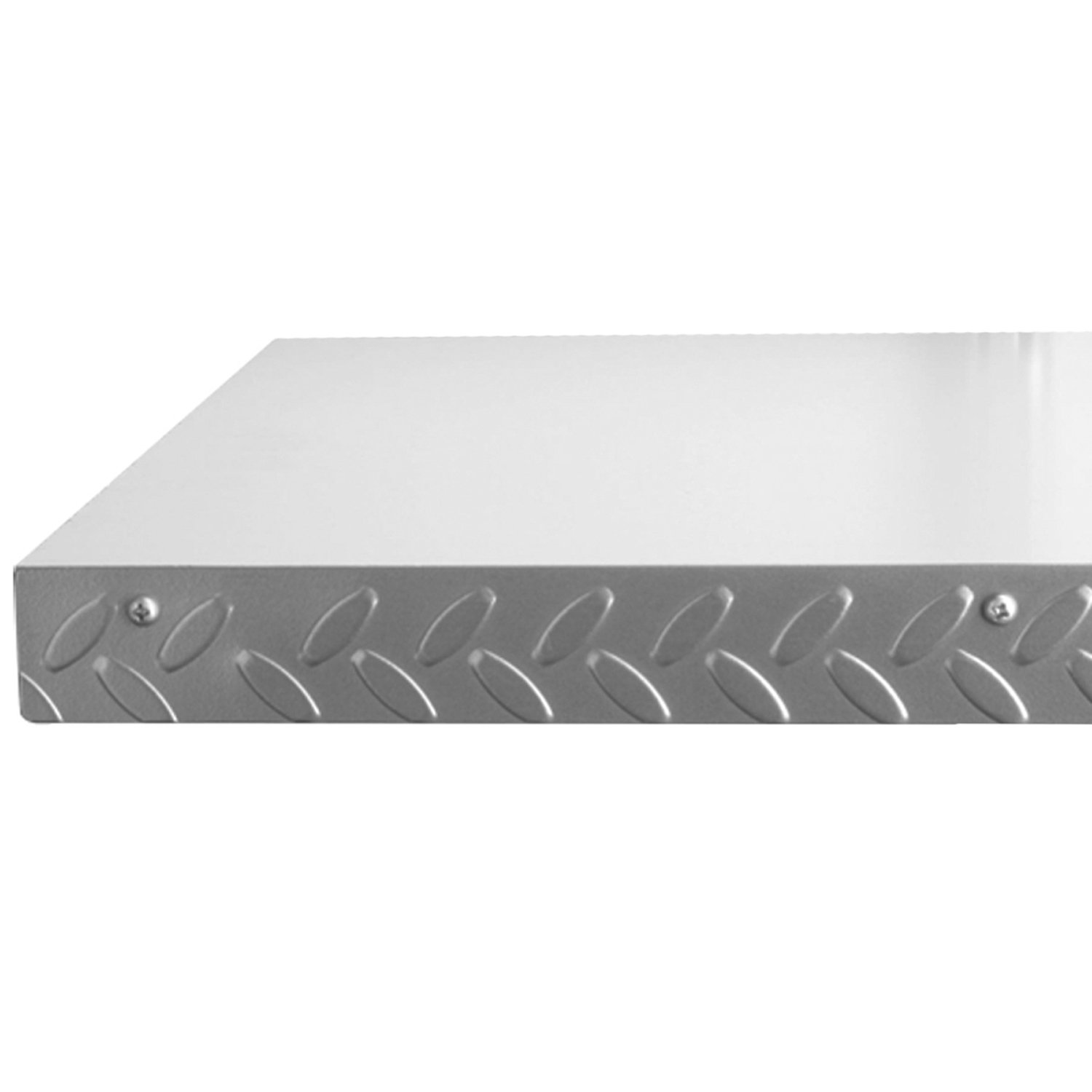 Knape & Vogt John Sterling Heavyweight Diamond Plate Shelf Edge, 48-Inch, Platinum