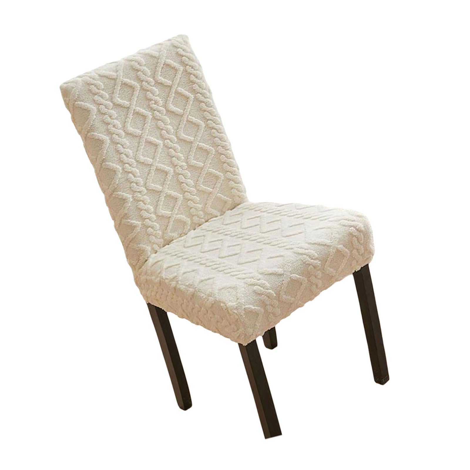 HDOYTXXM Thicken Plushes Dining Chair Covers Jacquards Stretch Seats Slipcovers Soft Warm Chairs for Kitchen Living Room Plushes