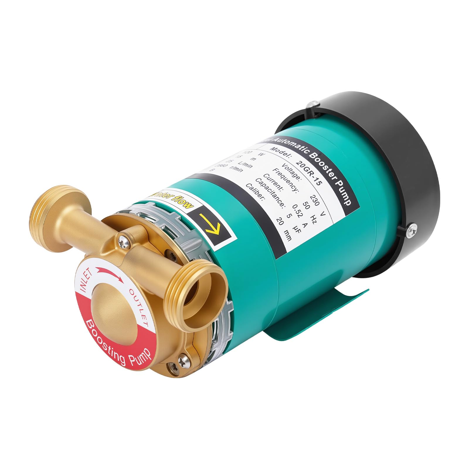 Automatyczna pompa zwiększająca ciśnienie, 120 W, ciśnienie wody, 25 l/min, natężenie przepływu 20 x 12 x 10 cm, model 20 GR-15, do prysznica i ogrodu