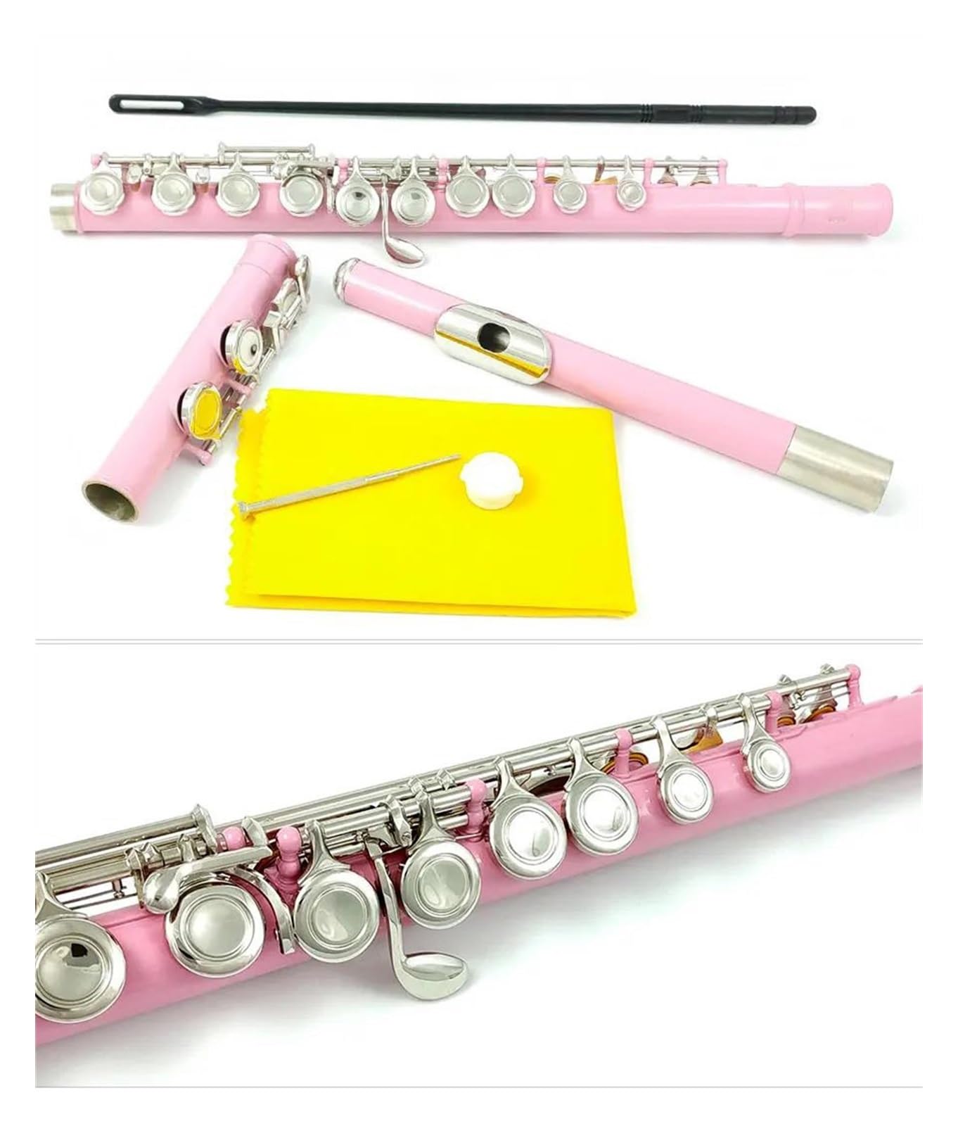 Amazon | クローズド ピンク フルート 16 クローズ ホール C キー 楽器