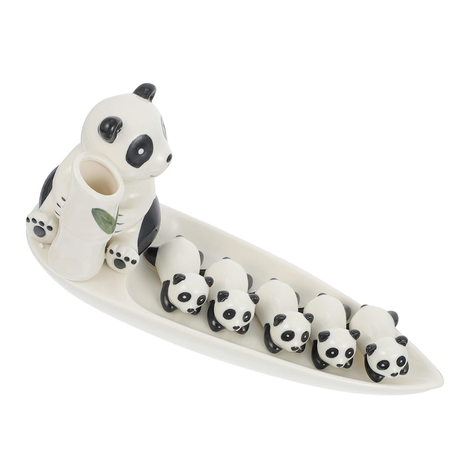 Set de Porte-Baguettes en Céramique Blanche Forme Panda, Compact et Créatif, pour Rangement de Baguettes Lors de Banquets et Célébrations, Vaisselle Cuisine Élégante
