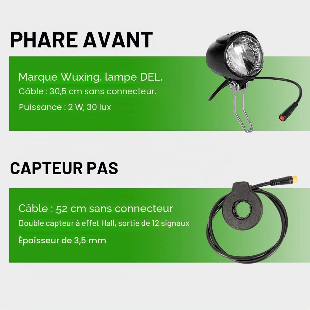 YOSE POWER Ebike Kit 36V250W 28 "kit de Conversion de moyeu pour vélo électrique Avant avec Batterie HL Plus 36V 15.6Ah DIY e-Bike LCD