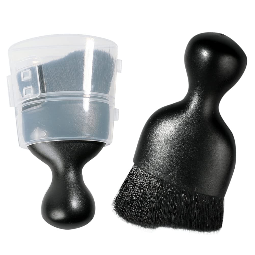 YAKEFLY Car Interior Detailing Brush,Ultra-Soft Car Detailing Brushes,Car Interior Cleaning Tool Car Brushes for Detailing,Curved Design Car Detailing Brush(Black with Cover)