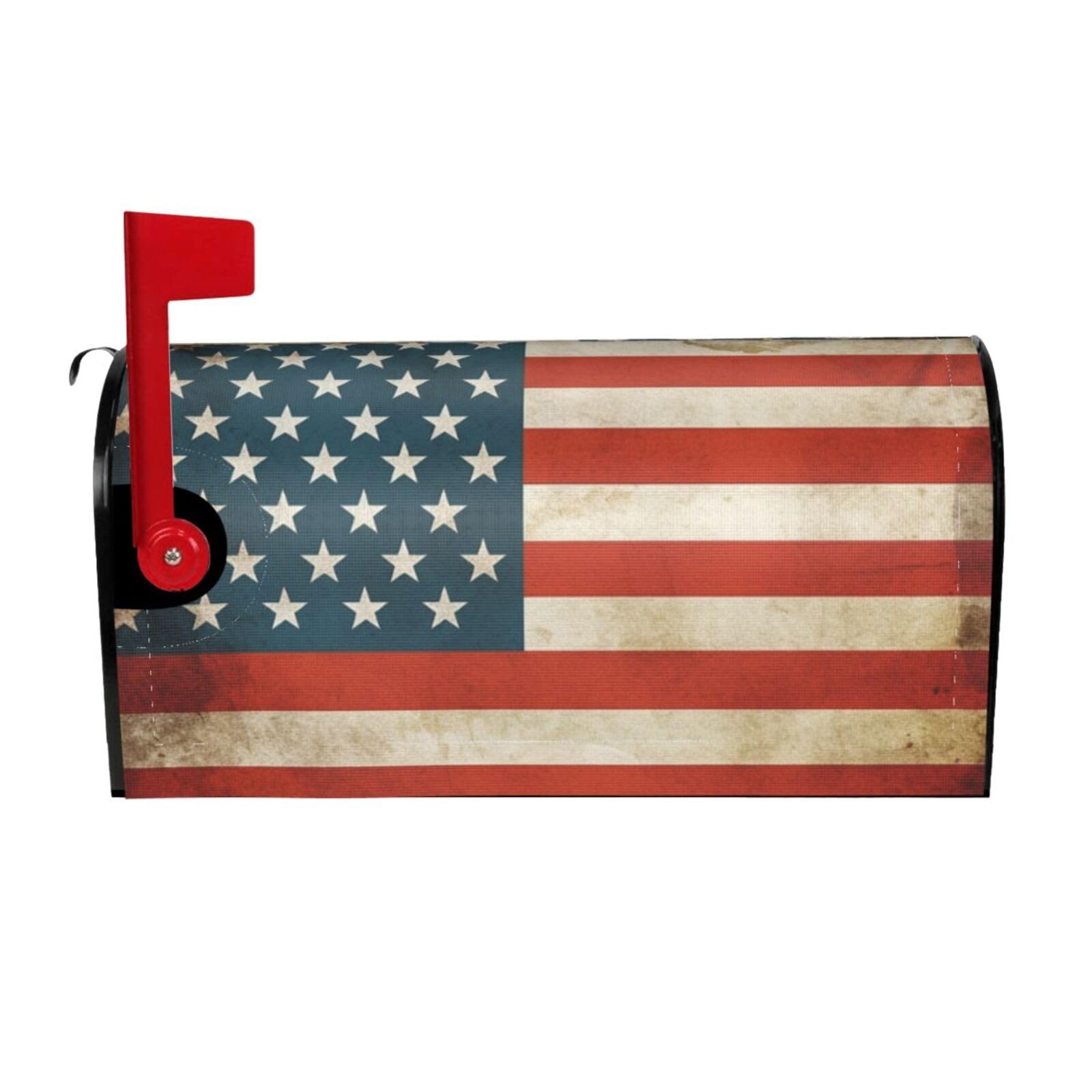 Vintage American USA Flag Mailbox Covers Magnetic Wraps Post Letter Box Cover Garden Home Decor 25.5x21 in