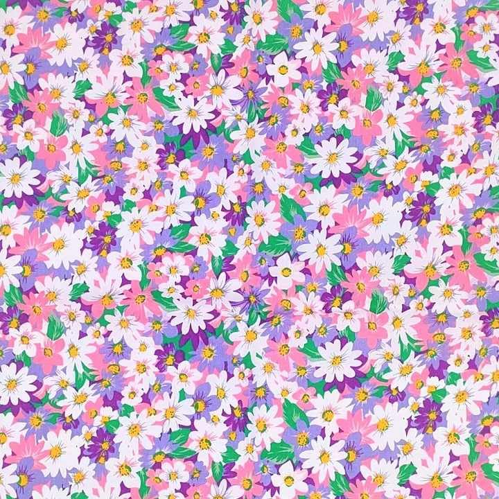 Set Di 7 Scampoli Di Cotone Viola Per Patchwork - 25x25 Cm, Motivo