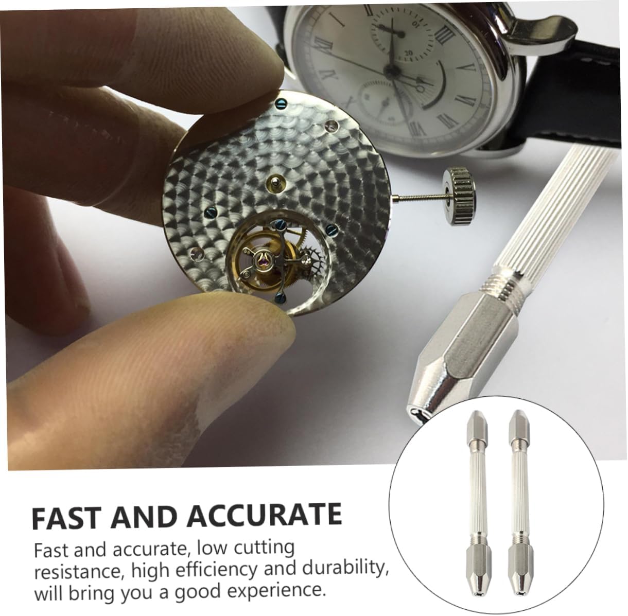 2pcs Hexagonal Pin Vise Hand Drill for Watch Repair Small Double-ended Drill Tool 0.5-3.2mm Durable Brass